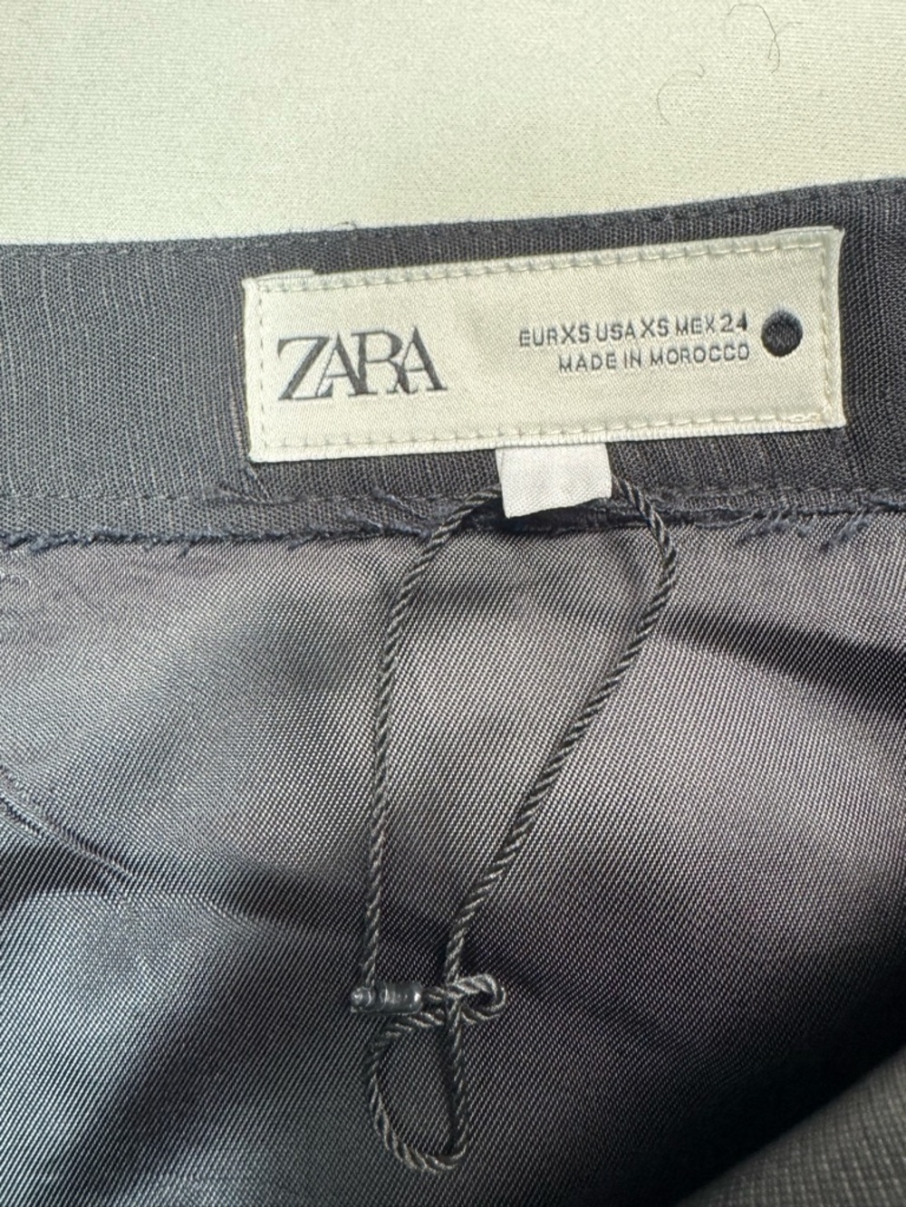 New Zara Black Linen Blend Long Shorts Size XS - Picture 6 of 8